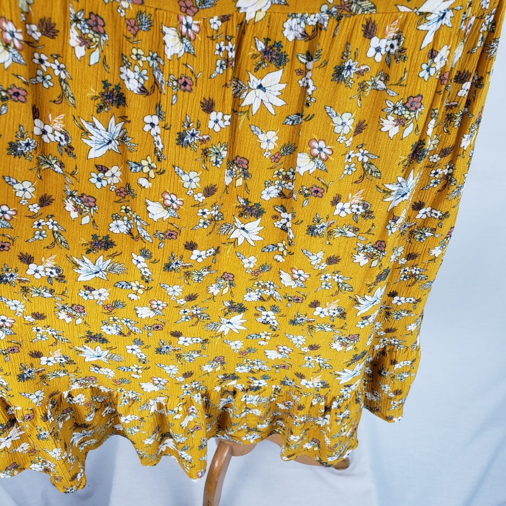 Mossimo Dress or Long Blouse Top Gold Flor… - Picture 6 of 14